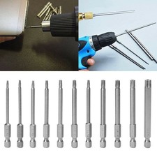 11 Pcs 75mm S2 Steel Magnetic Torx Head Screwdriver Drill Bit Flat Head 1/4" Hex