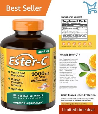 Ester-C Vitamin C with Citrus Bioflavonoids Vegetarian Tablets Immune Support...