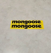 Mongoose 6x1" pre cut black  on yellow high quality weatherproof sticker 2pcs