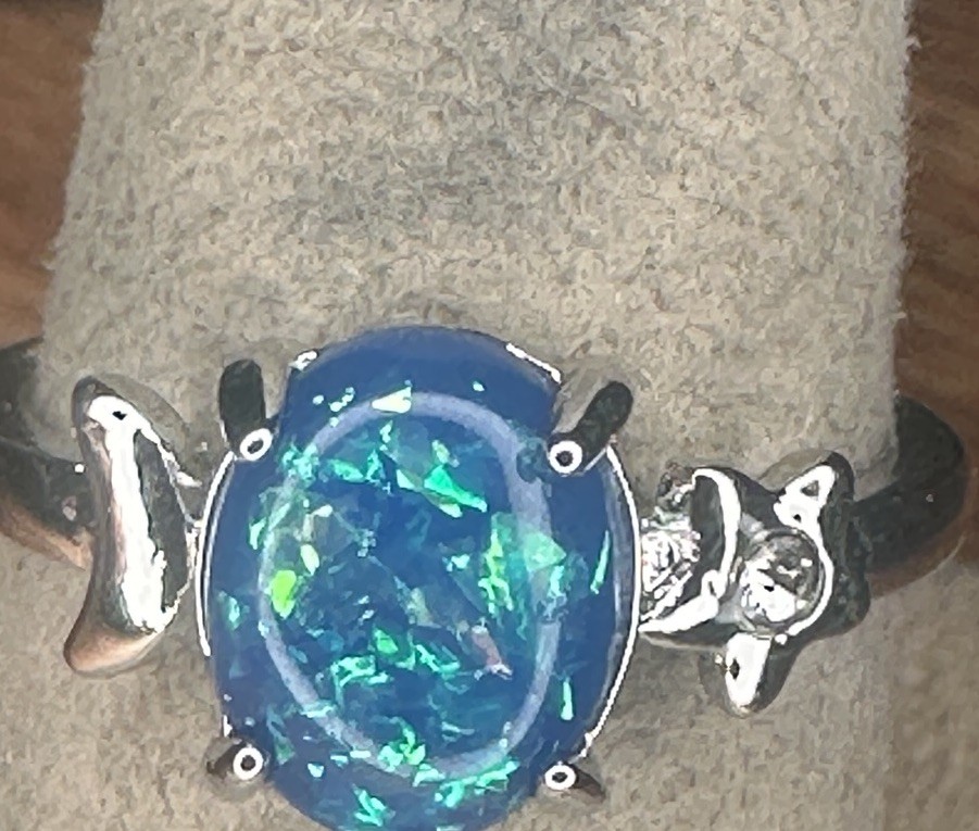 Australian Opal 925 Solid Sterling Silver Ring Je… - image 1