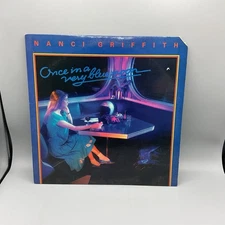 Nanci Griffith LP-Once In A Very Blue Moon-1985-Philo-Shrink-VG+