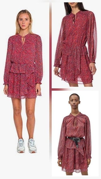 Women Pepe Jeans Dress Red Polyester 34 / XS / 42 #C6PR