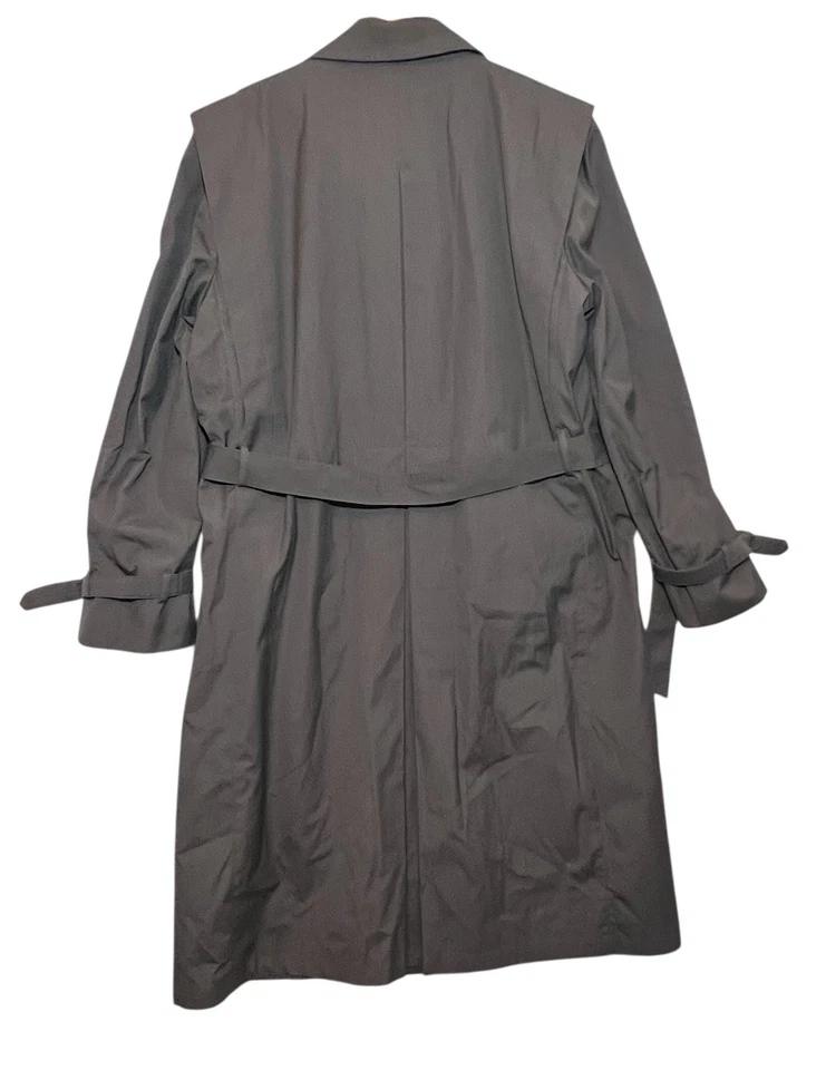 Vintage 90s Pierre Cardin Men’s Trench Coat Size 42 R Gray Belted Double Breated - Image 2 of 4