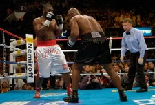 Danny Williams white trunks and Mike Tyson black trunks fights eac 2004 Photo 41