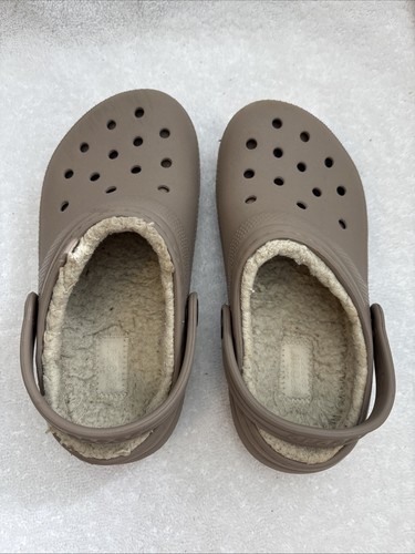 Crocs Schuhe Kinder Classic Lined Clogs hellbraun Slipper, C 13 C13 - Bild 5 von 7