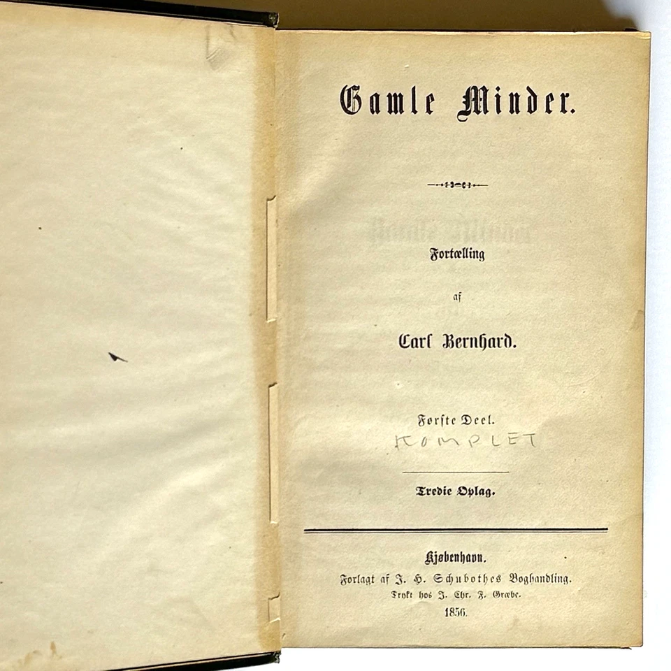 1856. Gamle Minder. BERNHARD, Carl. Danish Fine Binding. Third Edition. - Image 2 of 4