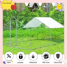 Large Metal Walk in Chicken Coop Large Hen House Poultry Hutch Rabbit Cage USA