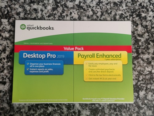 Intuit Quickbooks Desktop Pro 2019 Payroll Enhanced Brand New and Sealed