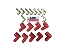Ignition Socket Distributor Boots & Terminals Kit Set 9 Right angle 90 Red