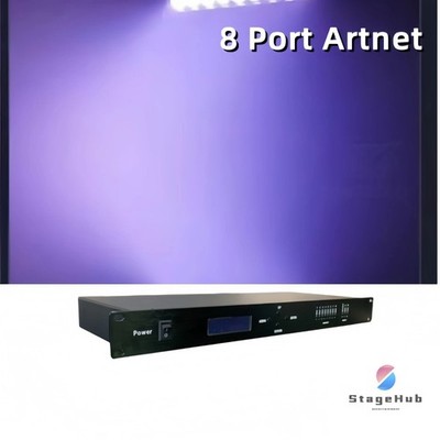 8 Way Artnet Extender to DMX512 Converter Signal Distributor Amplifier Console
