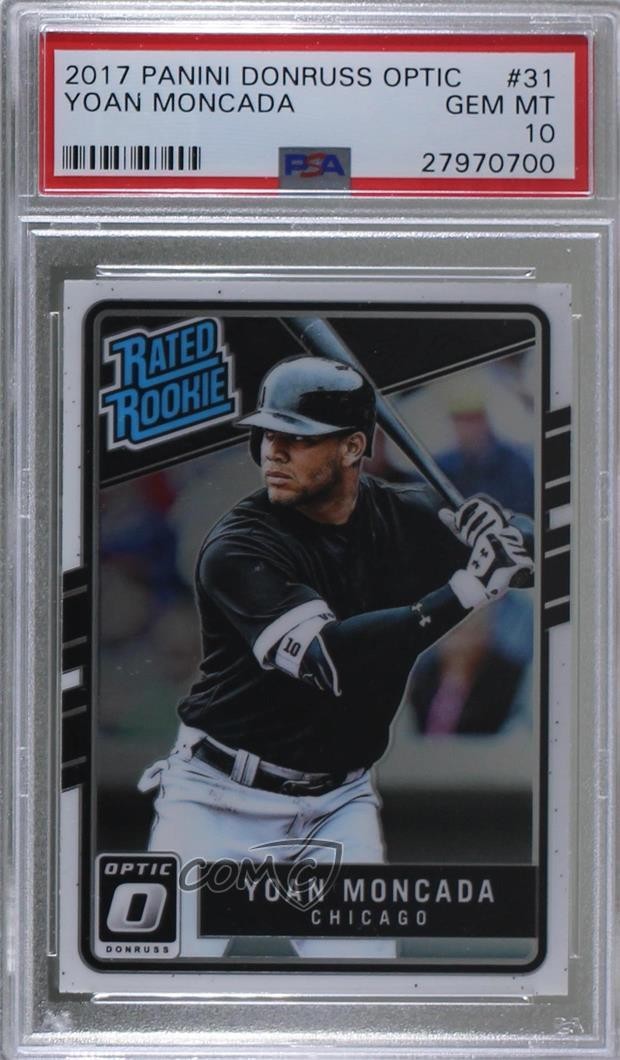 2017 Panini Donruss Optic Rated Rookies Yoan Moncada PSA 10 GEM MT Rookie RC gl8