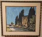 French Antique oil painting on canvas framed 1895-1966 S. Of France. Provence.