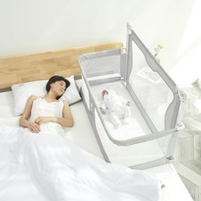 SISTINE Co Sleeper for Baby in Bed,3 in 1 Crib Side Bed Guard,Cosleeping Baby,Cr