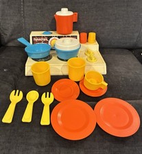 1978 Fisher Price 919 Kitchen Set Stove Top Glow Magic Burners w/Accessories