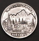 Woodland Cabin & Watering Hole – Hand Engraved Buffalo Nickel - Coin Carving