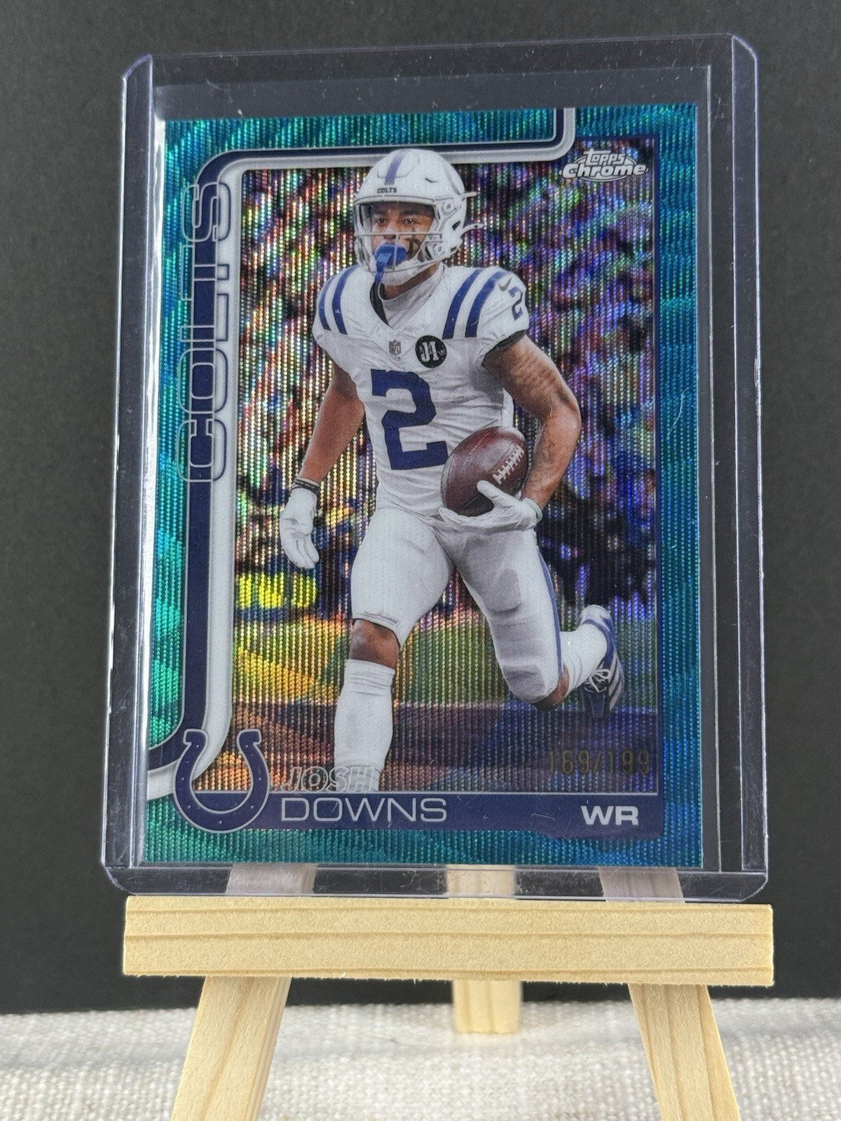 2025 Topps Chrome - Josh Downs #127 Aqua Wave Refractor /199 - Colts