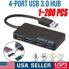 4-Port USB 3.0 Hub 5Gbps Portable Compact PC Mac Laptop Notebook lot Desktop
