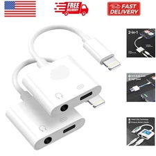 Apple MFi Certified] 2 Pack Lightning to 3.5mm Headphone Jack Adapter, 2 in 1...