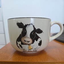 Large Vintage Arthur Wood Cow Cup Mug Big Soup Cartoon 