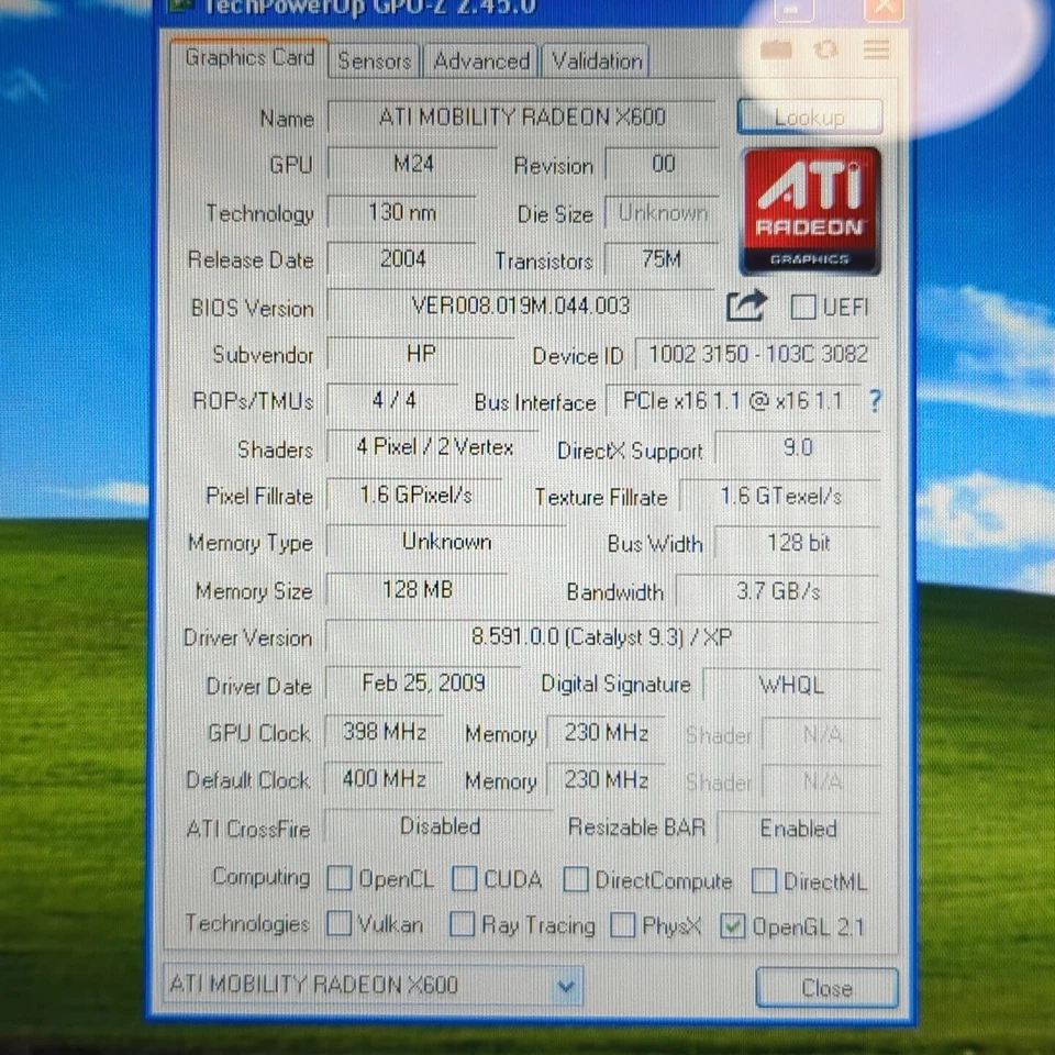 HP Pavilion zd8000 17" Laptop Pentium 4 650 3.4GHz 2GB ATI Radeon X600 160GB XP - Image 2 of 4