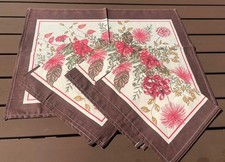 Set 4 Cotton Kitchen Towels Floral Tan Pink Brown 18 x23 NWOT