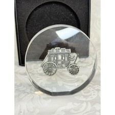 Vintage Wells Fargo Bank And Co Pewter Stagecoach Prairie Wagon Paper Weight