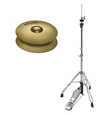 Paiste 101 Brass 14'' Hi-Hat Becken Maschine HiHat Ständer Set Cymbal Stand