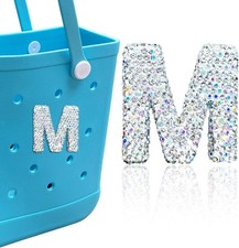 Diamond Letter Charms for Bogg Bag - Sparkling Rhinestone Alphabet M