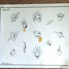 Spaulding  Rogers Tattoo Flash Sheet Hearts  Dagger Designs 264T