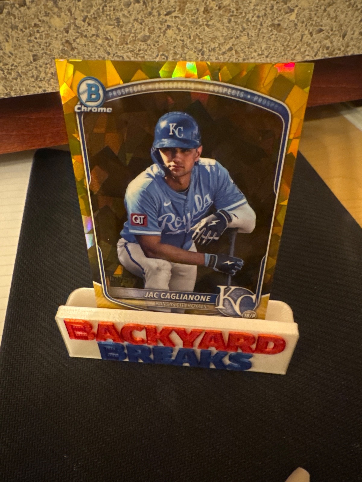 Jac Caglianone 2025 Bowman Chrome Sapphire Image Variation Gold 04/50