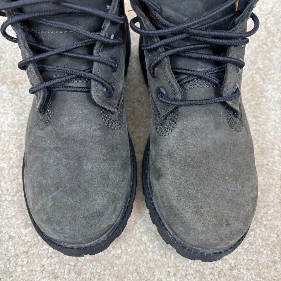 Timberland Premium Youth Boots Black 12707 Lace Up Waterproof Leather Size 1.5 - Image 4 of 4