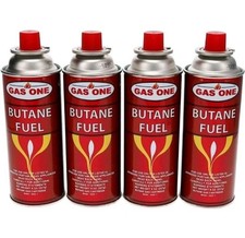 4 Butane Fuel GasOne Canisters 8.oz for Portable Camping Stoves 4pack 