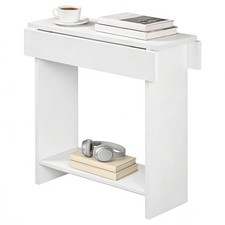 Table d'Appoint à Plateau Rabattable Basse Blanc Bois d'Ingénierie