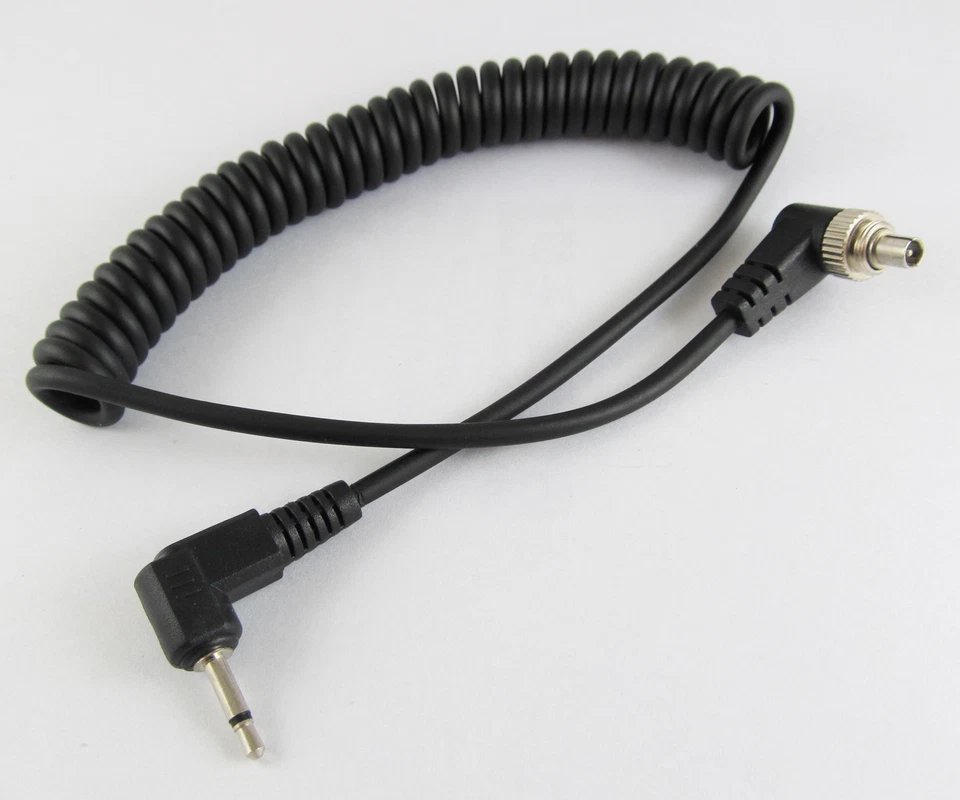 1pc 1ft/30cm 2.5mm Male Plug to Angle Male Flash PC Sync Cord Retractable Cable - Image 2 of 4