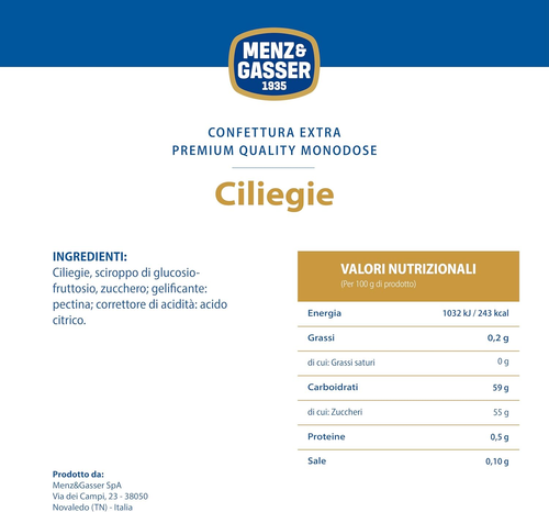 Confettura Extra Di Ciliegie Monodose Premium Quality, Prodotta in Italia, Con F - Foto 4 di 12