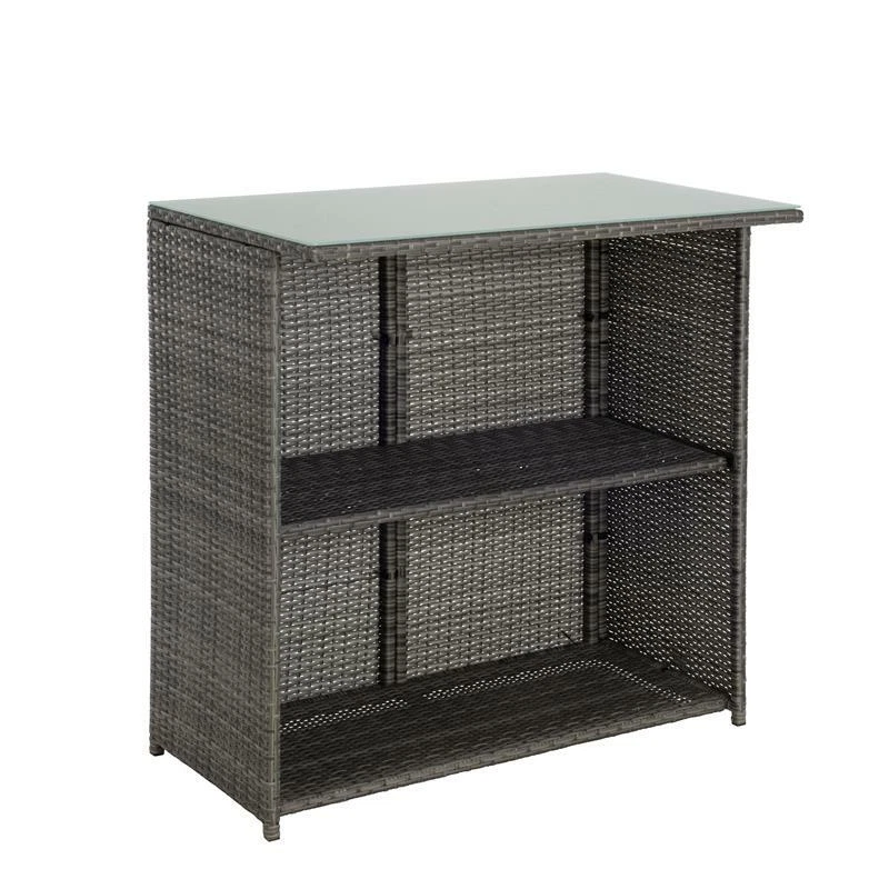 Barset Bartisch Stehtisch Barhocker Bar-Stuhl Set Rattan Polyrattan Sitzgruppe - Bild 4 von 4