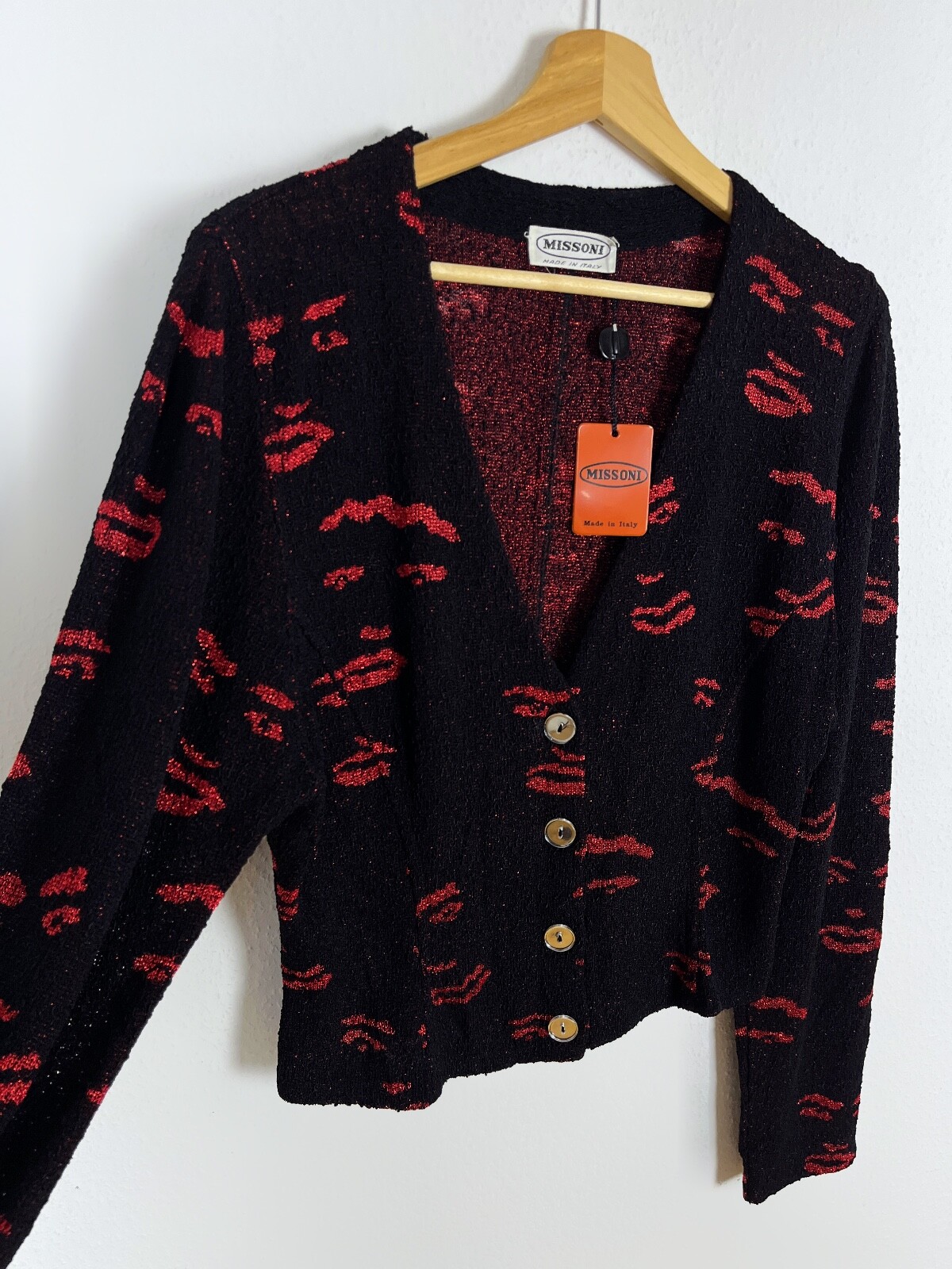 Stunning Rare Vintage 80's MISSONI Faces Cropped Designer Jacket Top Size M image 8