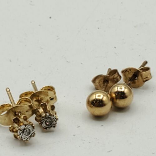 .76g 14k Gold Lot Of 2 Stud Earrings - image 1