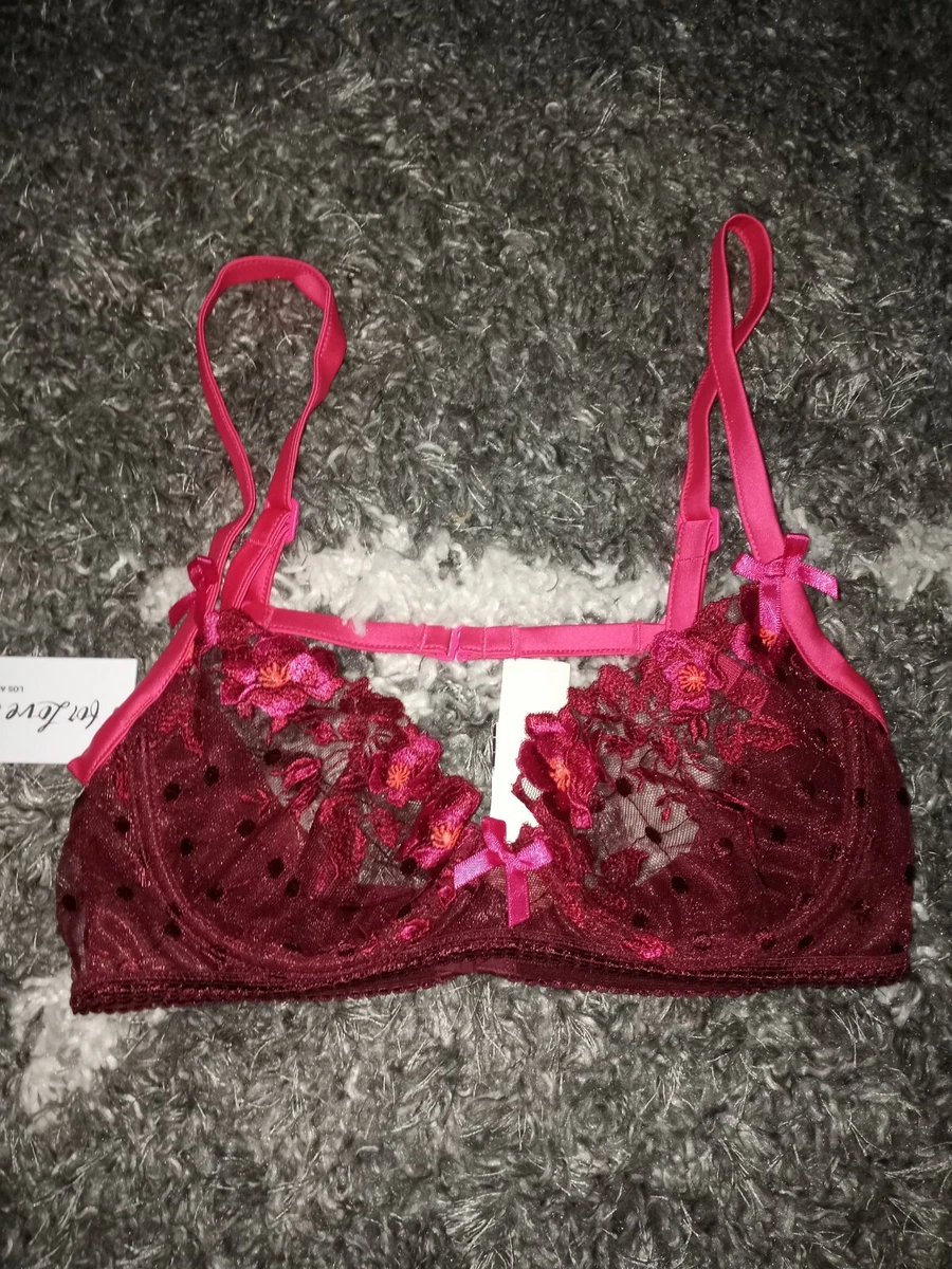 VS For Love And Lemons magolina scoop bra new xxs magenta/burgundy