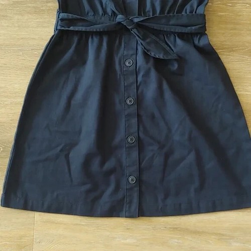 NWOT Cat & Jack Girls Button Down Cinched Waist Tie Dress Blue Size 14 - Picture 3 of 5