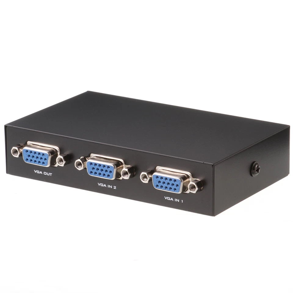 2-Port SVGA/VGA Monitor Sharing Switch Box Video Selector 2 In 1 Out For LCD PC - Image 2 of 4