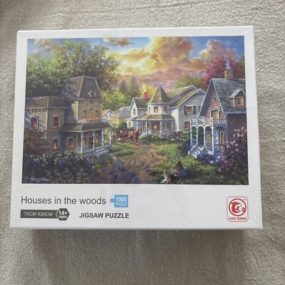 1000 Piece Jigsaw Puzzle  Houses in the woods  Hao Xiang   NEW 70x50cm