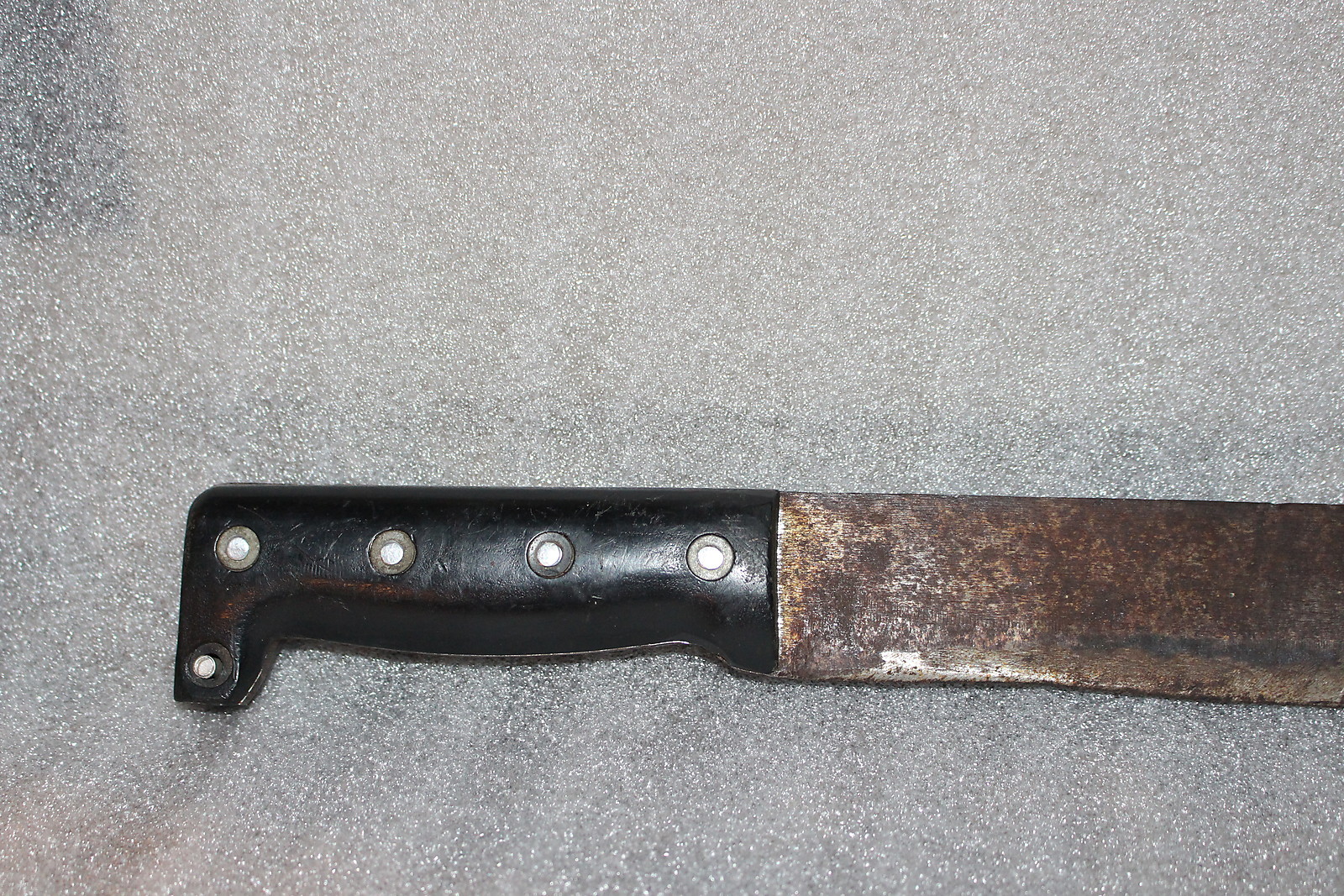 Antique Machete Type Knife with Green Cloth Sheath made in Korea 19 1/2