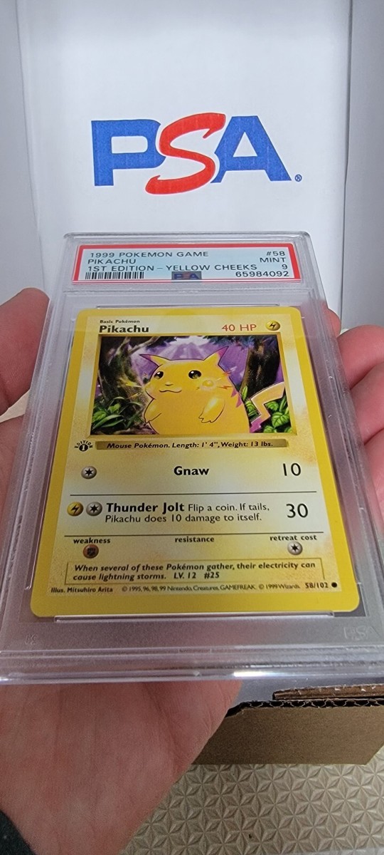 PSA 9 1st Edition Base Set Pikachu Yellow Cheeks Pokemon