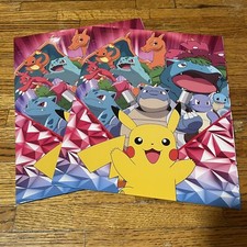 Pokemon 2-Pocket Paper Folder 3-Hole School Portfolio Charizard Pikachu - 2 Pack