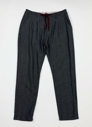 Berna pantalone uomo usato misto lana luxury slim W38 tg 52 boyfriend T7048