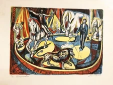 Irving Amen "The Ringmaster" Hand Signed Limited Edition Lithograph Art Circus 