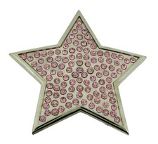 High-end Classic Love Pink Women Star Belt Buckle Metal Rhinestones Blinged Rock