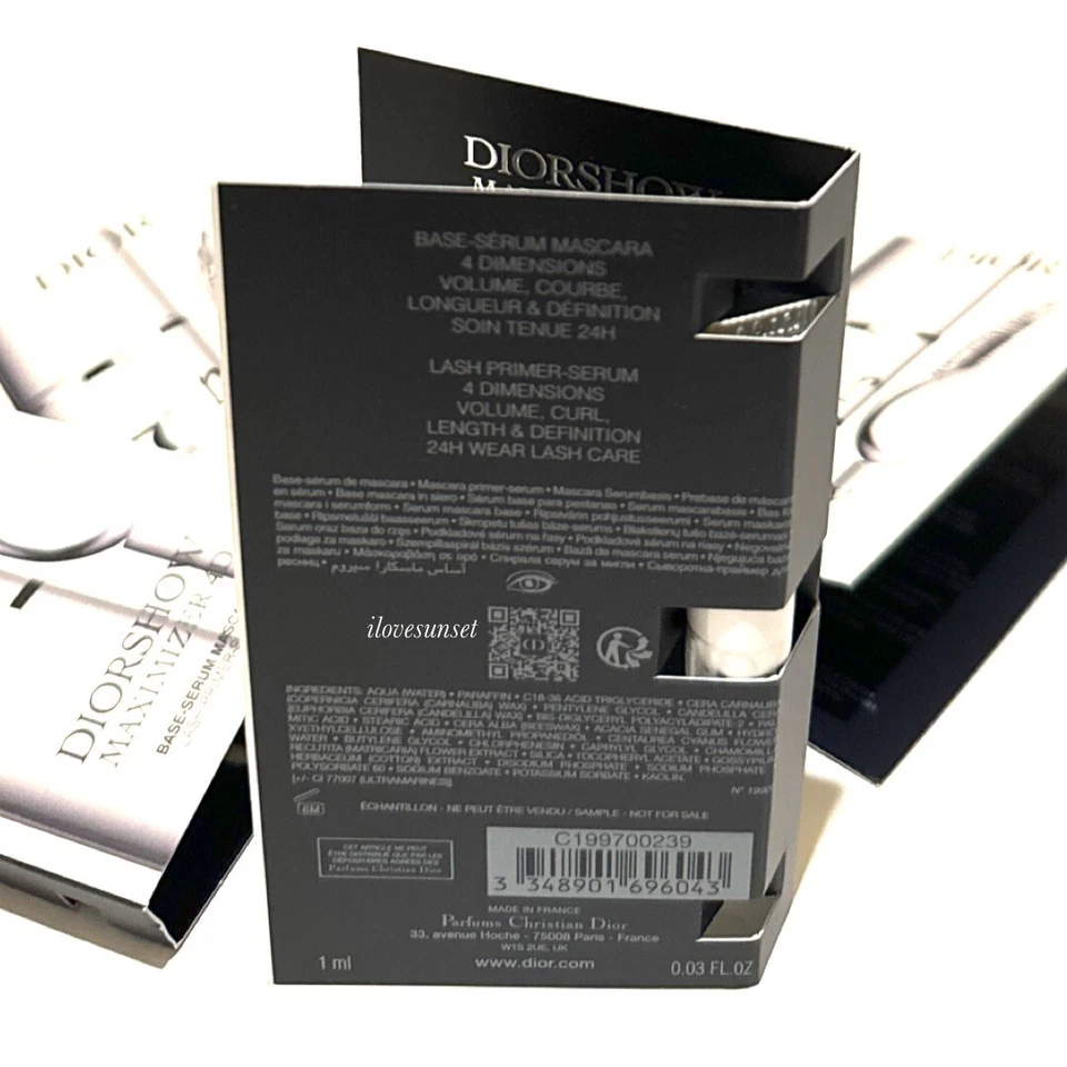 4 Travel Size {DIOR} Diorshow Maximizer 4D Lash Primer Serum 24H Wear Lash Care - Image 3 of 4