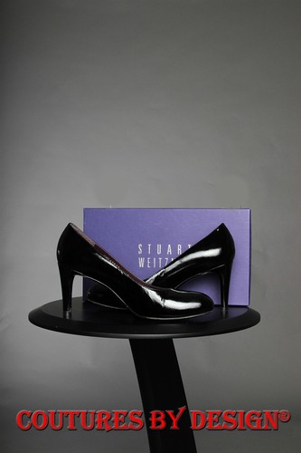Stuart Weitzman Black Leather 3 Inch Heel Shoes Size 9.5 New with box MSRP $385 - Picture 2 of 3